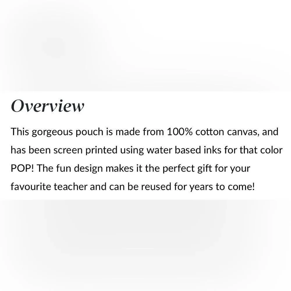 PS Exclusive Canvas Ivory Multi Teacher Badge Pouch